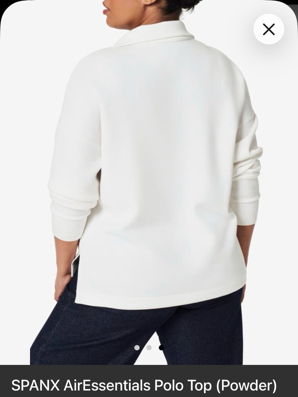 SPANX Air Essentials White Polo Collar Top